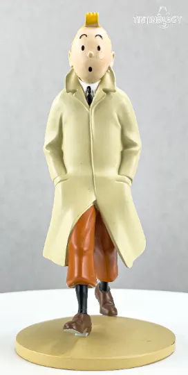 Tintin Figurines Officielle # 1 Tintin in Trench Coat - Golden Claws Herge model Moulinsart Figure