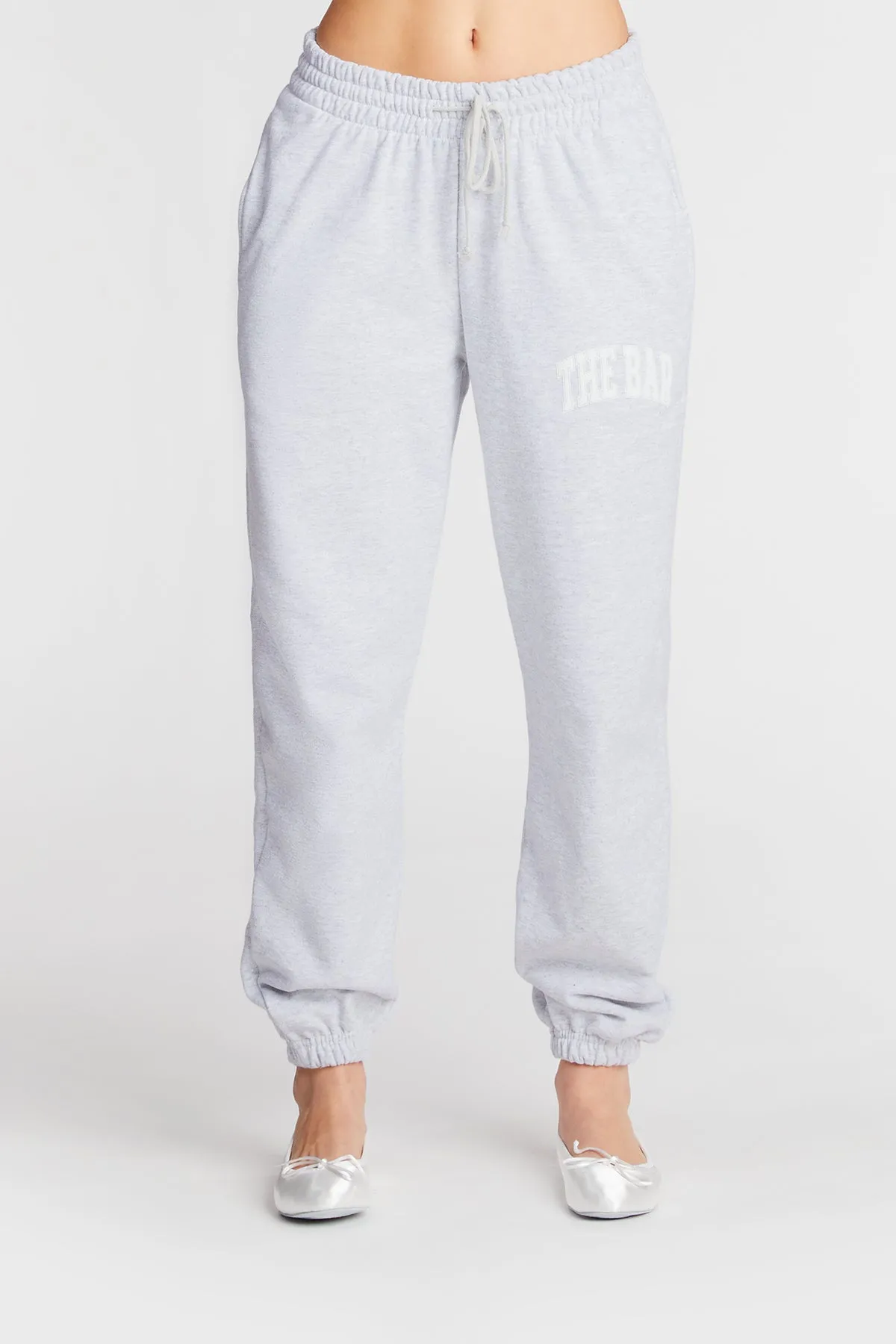 VARSITY SWEATPANTS LT HEATHER GREY / WHITE